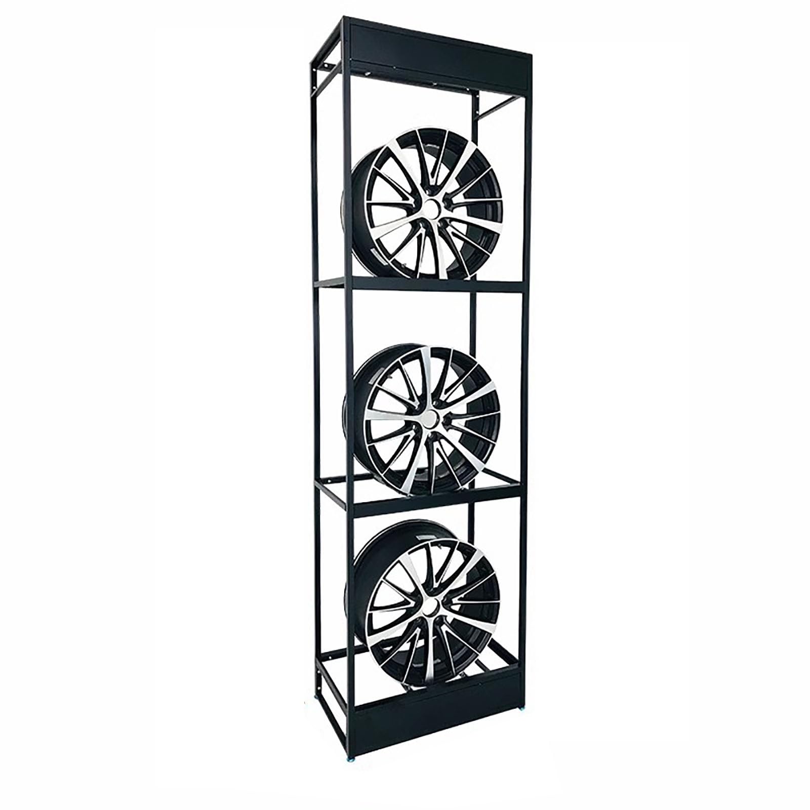Porta Pneumatici con Ruote, Porta Pneumatici, espositore per mozzi Antiscivolo con cartellone pubblicitario, Porta Pneumatici Anti-Vibrazione per Pneumatici Estivi e da n
