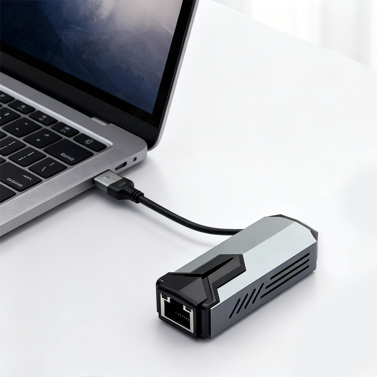 Adattatore Ethernet da USB C a RJ45 10Gbps alloggiamento in alluminio dissipazione del calore Design Plug & Play per laptop/tablet/telefono USB tipo C Gigabit Ethernet Adapter