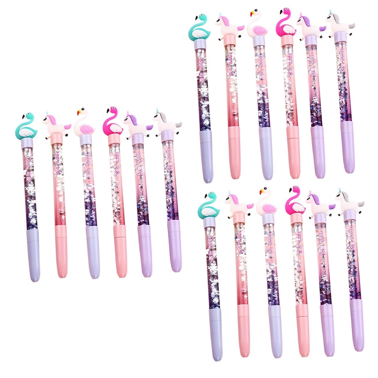Operitacx 18pièces Stylo à Gel Créatif Licorne Et Cygne Lot De Écriture Fluide Design Kawaii Stylo Effaçable Fournitures Scolaires Pour Adolescents