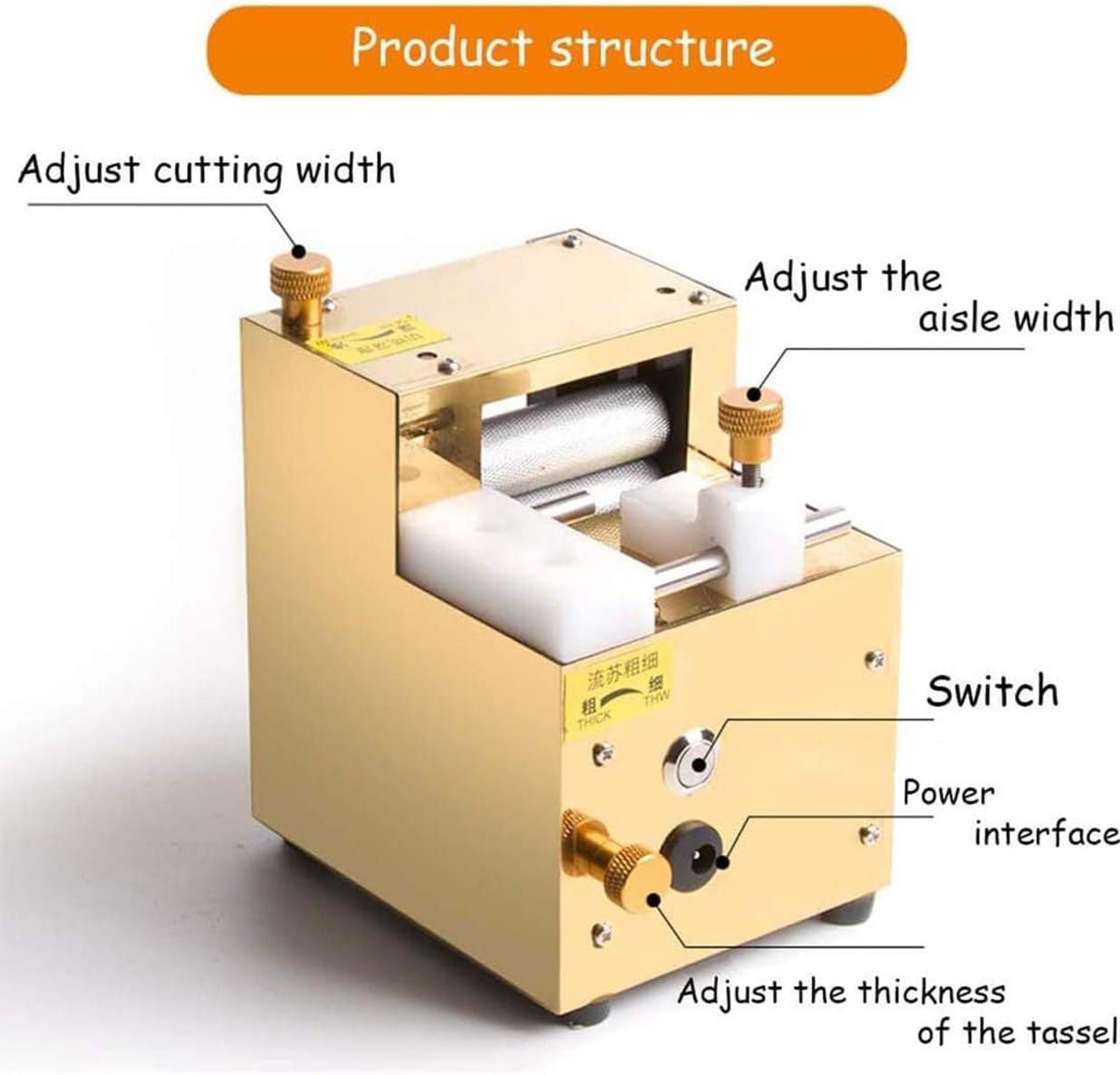 DFEDHF Paper Art Tassel Cutting Machine, 3D Color Handmade Paper Tassel Flower Roll Paper Flower Making Machine(Gold)