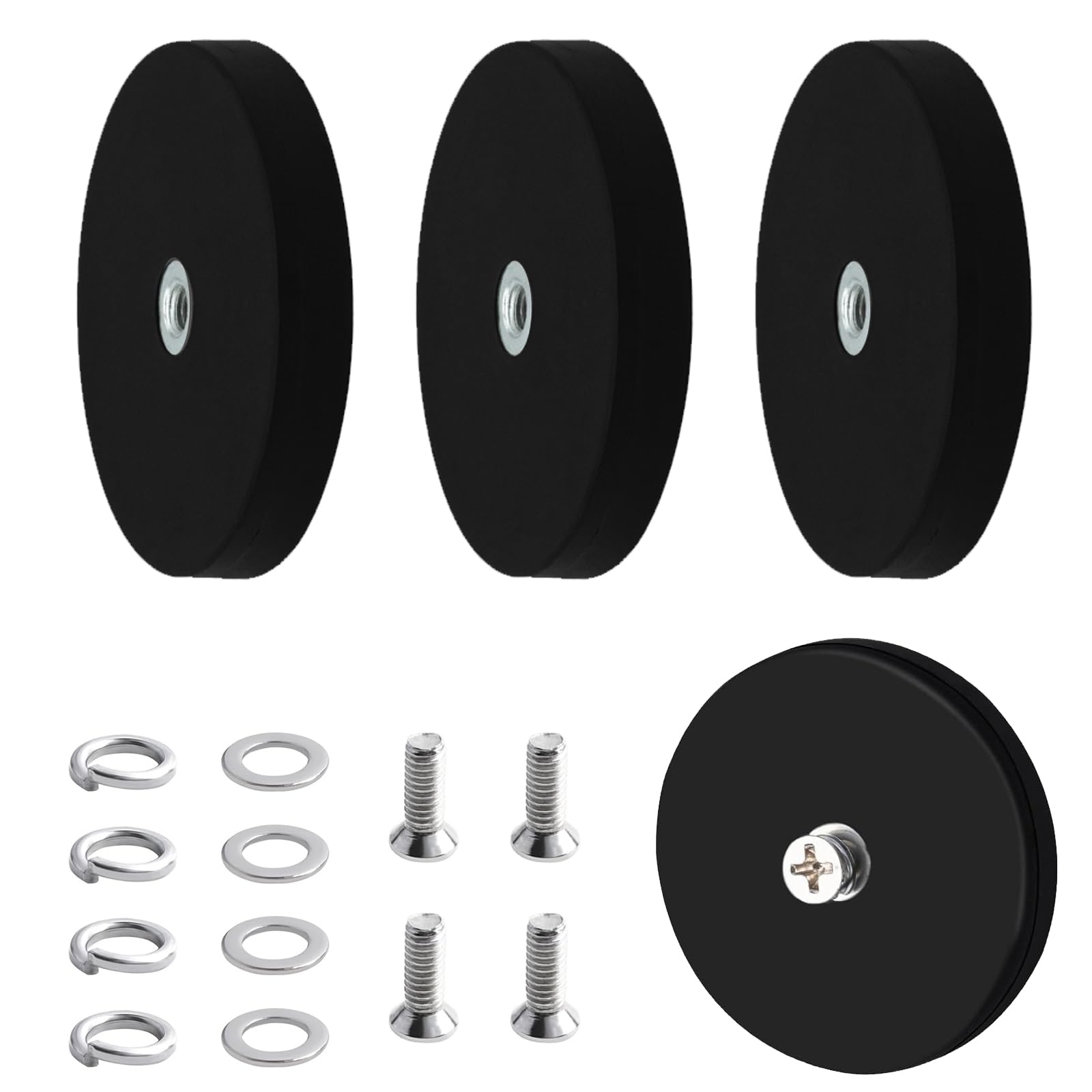 4 piedini magnetici M6, forza massima 17 kg, magneti gommati super resistenti, estrazione potente, filettatura 66 mm, lampade fissaggio utensili