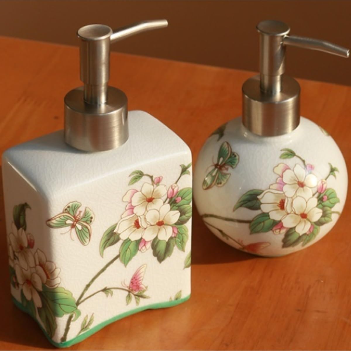 Dispenser Sapone Ricaricabile Dispenser Di Sapone In Ceramica Per Bagno E Cucina, Bottiglia Per Liquidi Da Ufficio Con Pompa Dosatore Liquido(White)