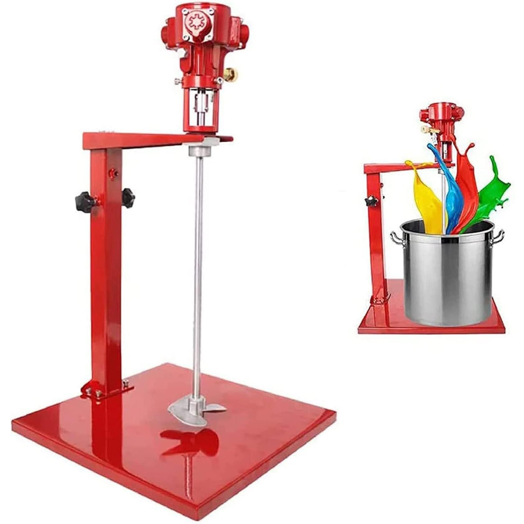 TGBHM 5 Gallon Pneumatic Paint Mixer Machine Ink Coating Mixing Tool Stainless Steel Agitator Diameter 10CM 1500-2600rmp Desktop Vertical Air Agitator Automatic,
