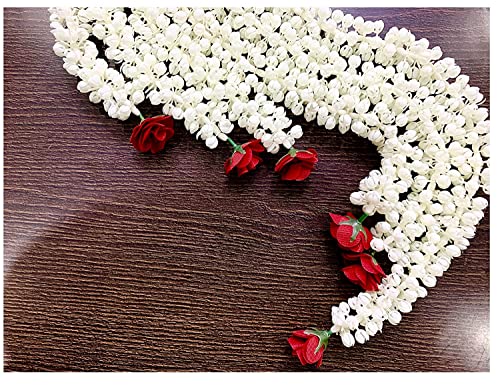 Image of SPHINX Artificial Jasmine Buds & Rose Strings for Decoration Approx 2.5 ft /30 Inches (Off White) - Number of Strings- (6)