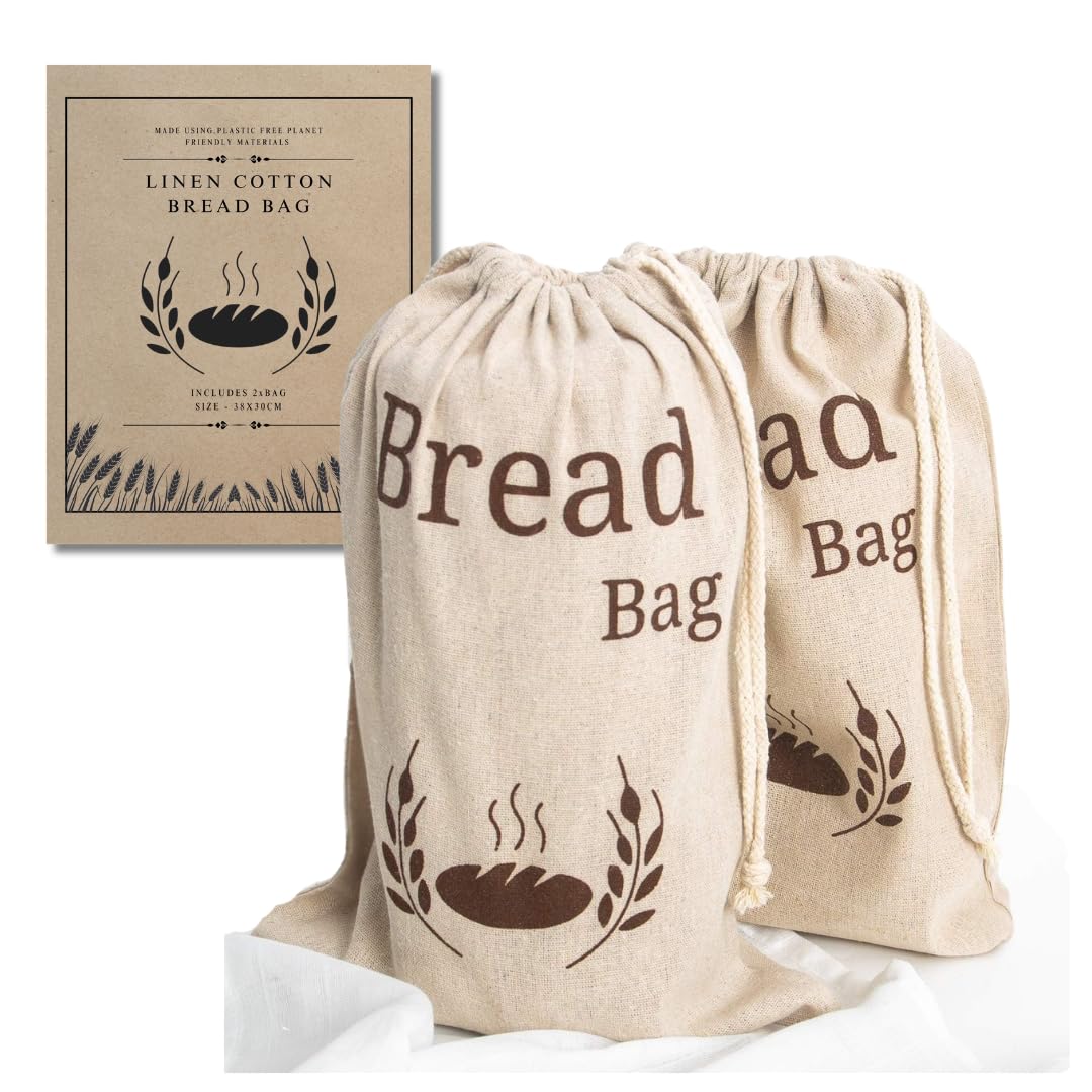 New Living bolsas de pan de lino y algodón