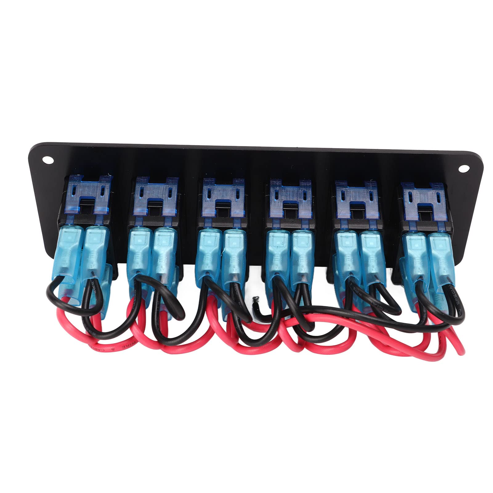 Interruptor basculante de 6 velocidades, impermeable, luz de fondo azul, para coche, camión, caravana, barco, DC12V-24V, aleación de aluminio