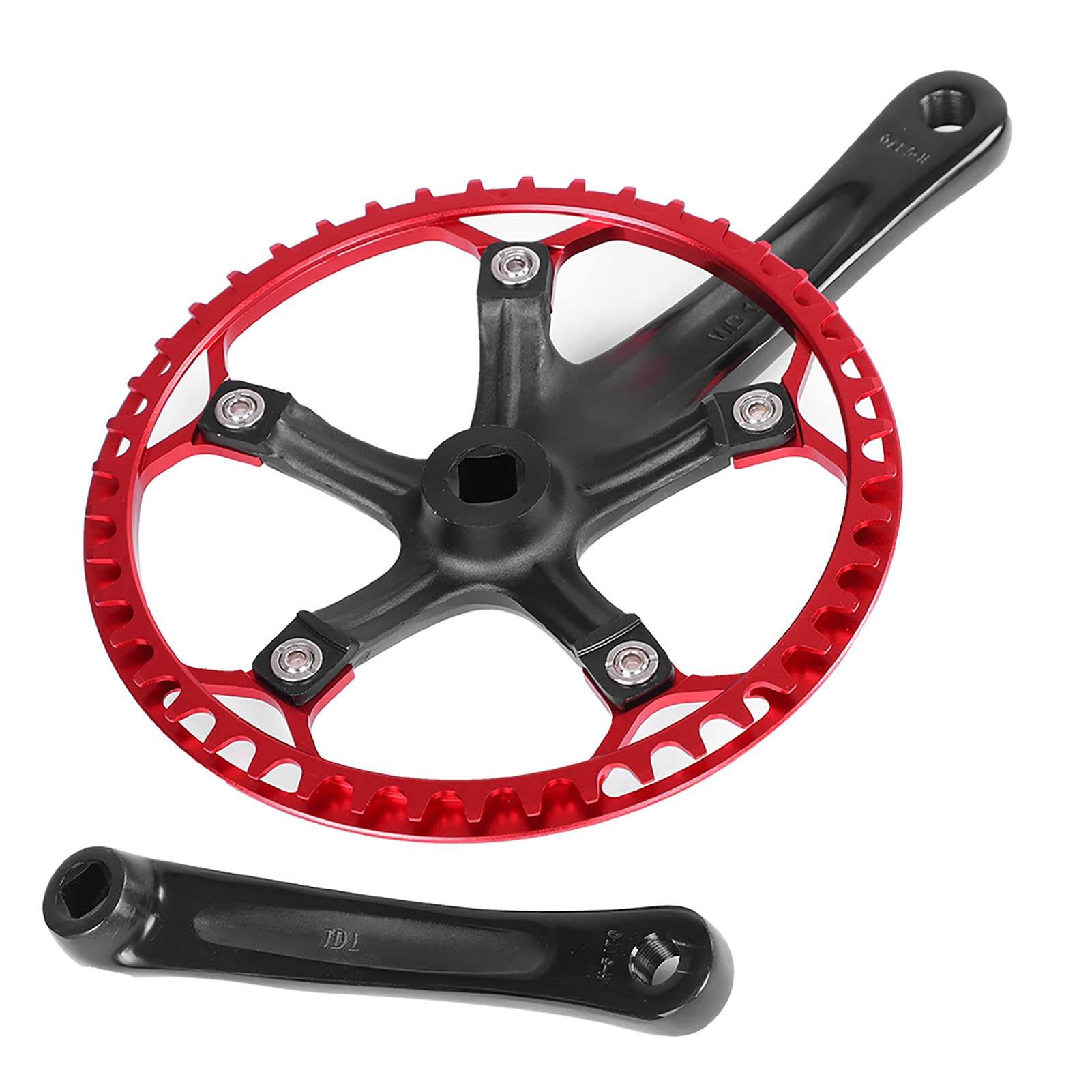 Meijun 2-kolorowy Mechanizm Korbowy Rowerowy ze Stopu Aluminium 170 Mm Zestaw Pierścieni łańcucha Koła łańcuchowego Zapewniający wygodną jazdę, Idealne Akcesorium do Montażu w Rowerach