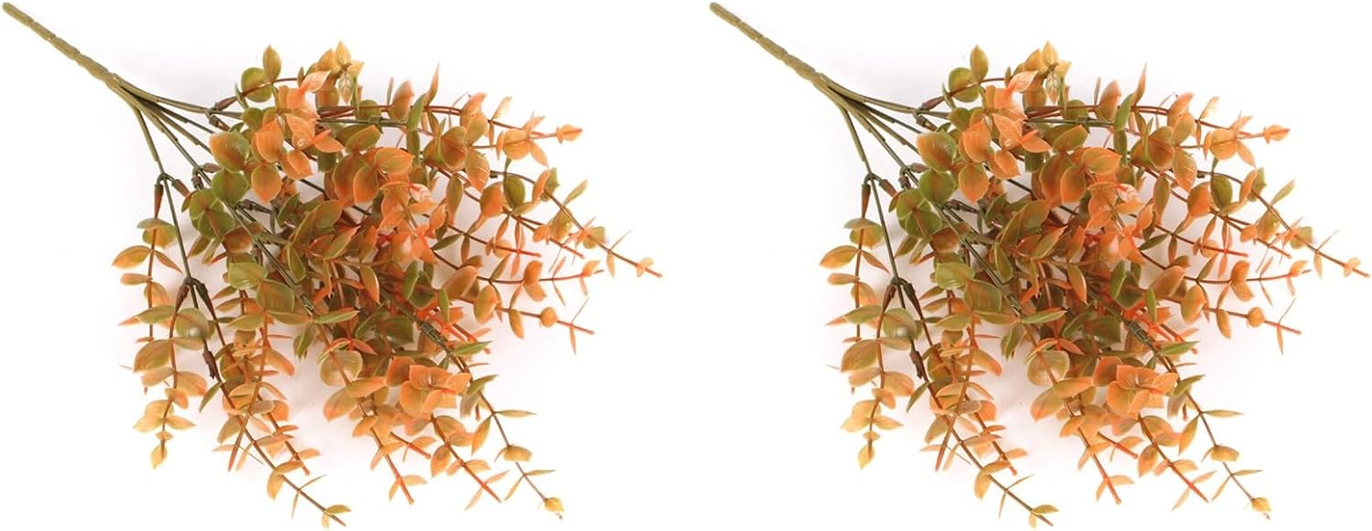 Faux Plants Indoor 2 Pcs Fake Eucalyptus Silk Flowers