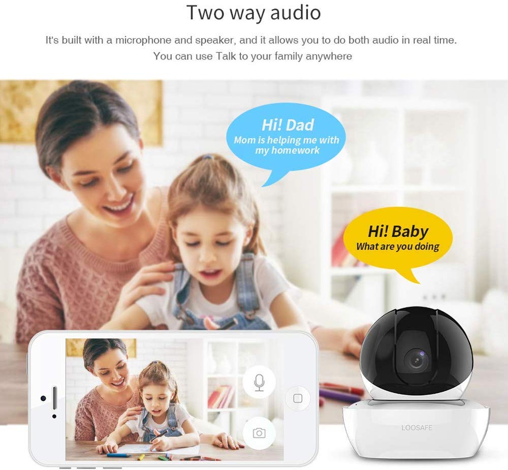 Kamera do monitoringu IP HD Wi-Fi 1080P Home Surveillance Wireless alarm monitoring noktowizor P2P kamera monitorująca dla niemowląt, 720p