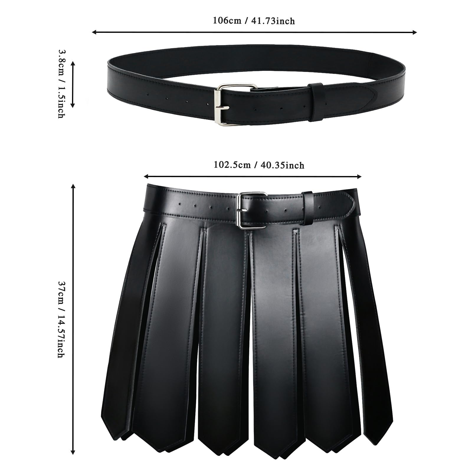 TINAYAUE Men's Medieval Spartan Warrior Skirt - Image 4