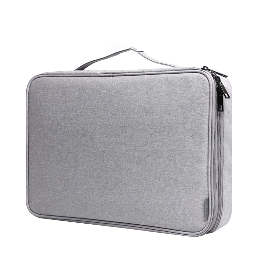 Busta per documenti, Portadocumenti con cerniera, borsa portadocumenti impermeabile grande, organizer for documenti, scatole archivio(Gray)