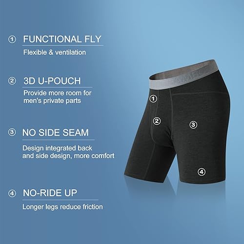 Miniatura 2 de BAMBOO COOL Men's Boxer Briefs Man Boxer Comfortable Breathable Bamboo Viscose Underwear for Men 3 Pack