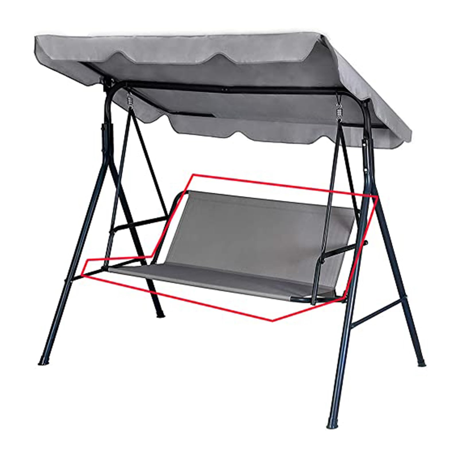 Housse de siège de balancelle en tissu Oxford 600D durable gris 110cm