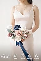 Vista 2 de Ling's Moment Caja de flores falsas, tallos de vegetación artificiales artificiales, rosas de espuma, orquídea de seda, flor fábica para centros