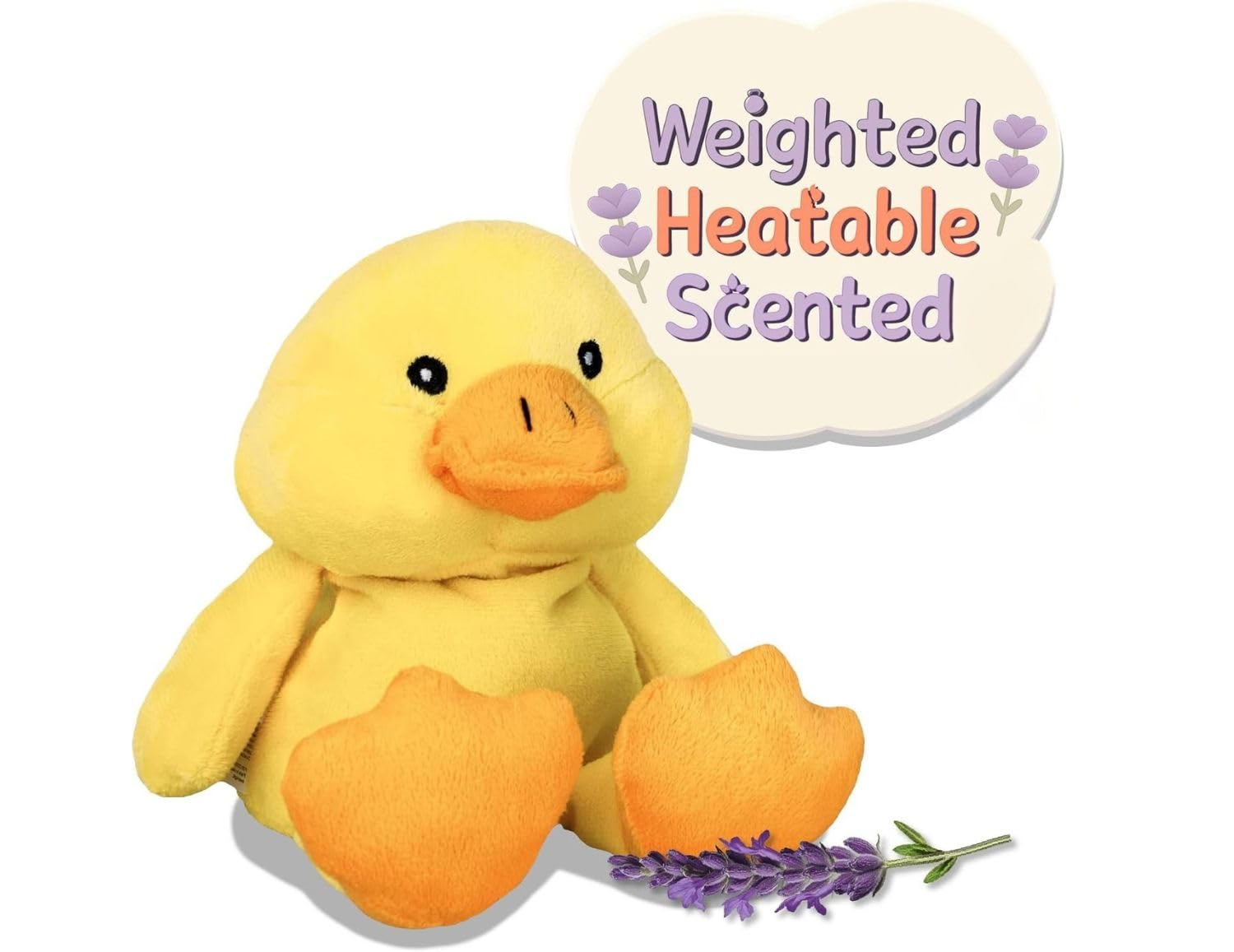 WILD BABY Microwavable & Weighted Plush Toy - Duck Stuffed Animal for Comfort & Warmth - Soft, Heatable Plushie for Snuggles - Great for Kids, Toddlers & All Ages
