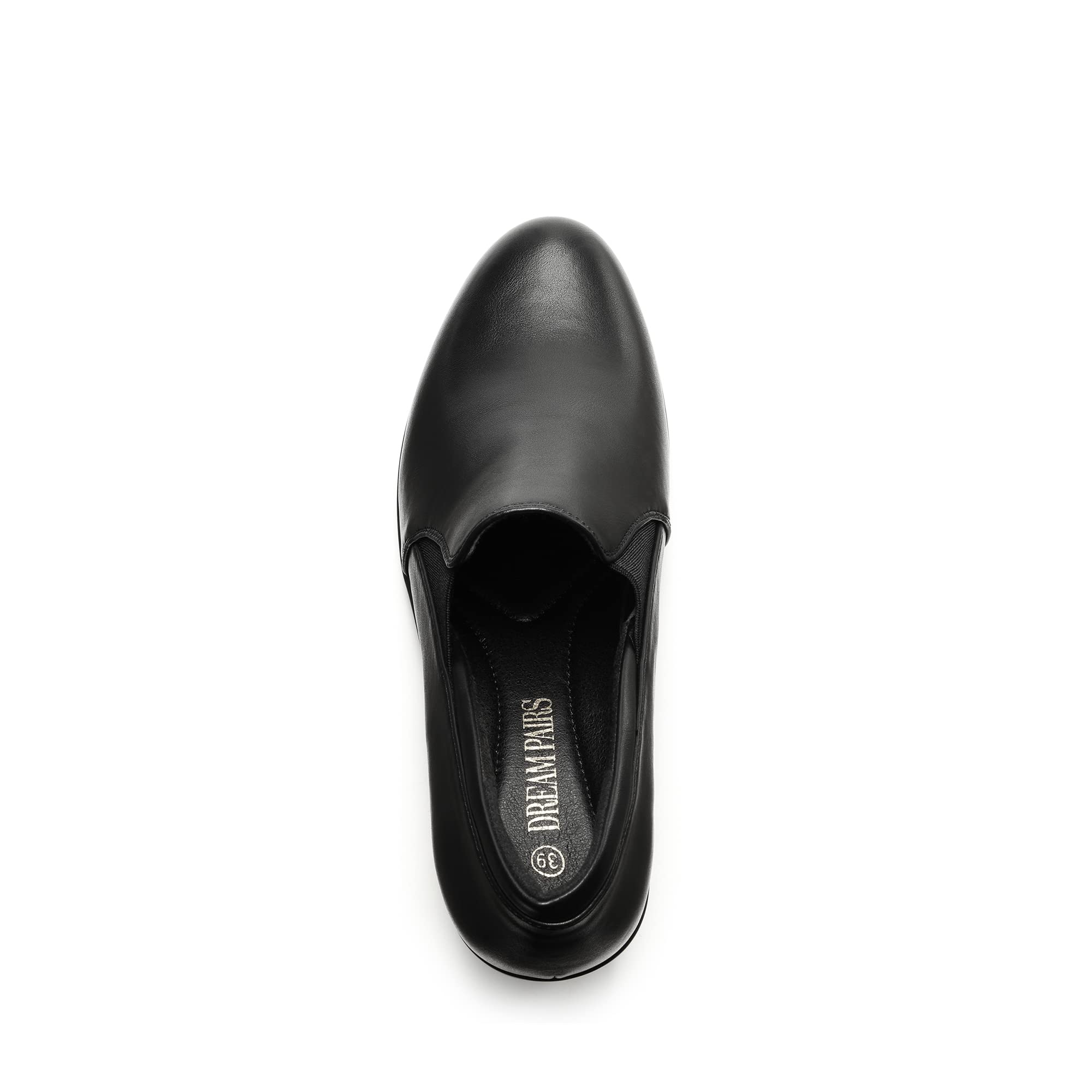 DREAM PAIRS Scarpe Tacco Largo Donna Classiche | Punta smussata, tacco 7 cm, elastico laterale, soletta in lattice, suola antiscivolo per lavoro.