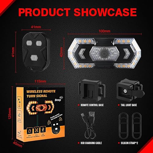 Miniatura 8 de KaiDengZhe - Luz trasera para bicicleta, luces indicadoras para bicicleta, 5 modos de luz, luz trasera de bicicleta, impermeable, luz estroboscópica