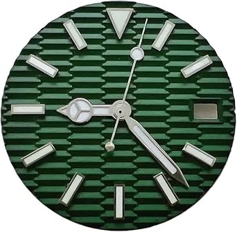 WCC00816 28.5MM Watch Dial+Hands Set Silver Blue Green Luminous for NH35/NH35A/4R/7S Movement Watches DIY Accessories
