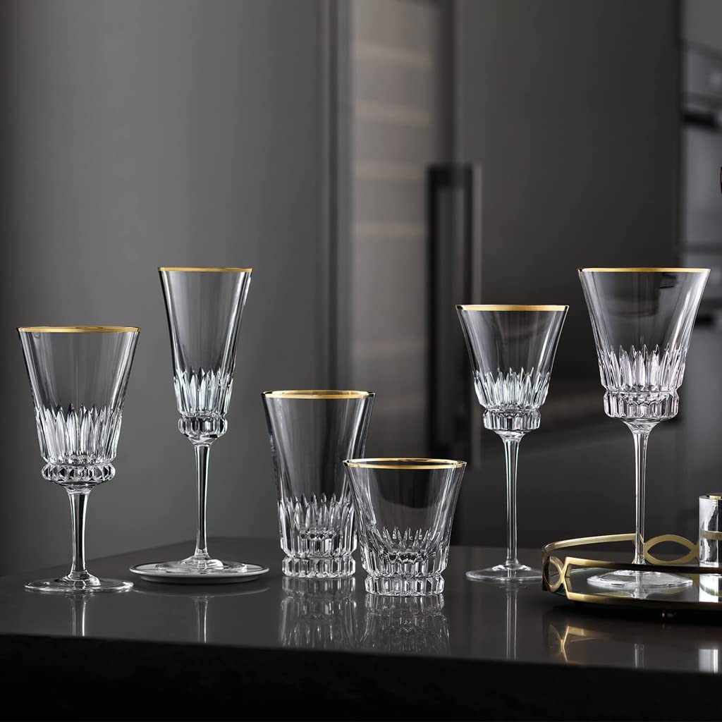 Villeroy & Boch - Grand Royal Gold zestaw kieliszków do wody ze złotą obwódką, kieliszki do wody o pojemności 250 ml, szkło kryształowe, bezbarwne