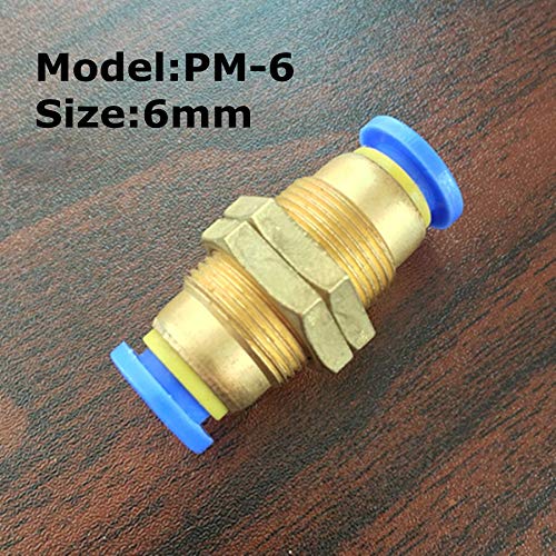 10PCS/LOT Pneumatic Fittings PM-6 6mm Quick Pipe Fitting Connector PM-4 PM-8 PM-10 (Color : PM-10)
