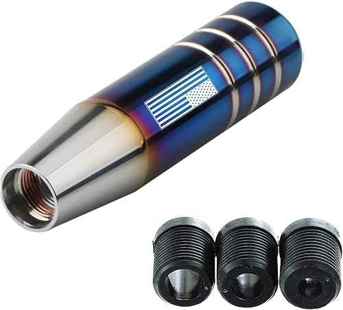 Miytsya Paquete de 1 pomos de palanca de cambios perilla de cambio de metal con diseño de bandera estadounidense perilla de cambio automática