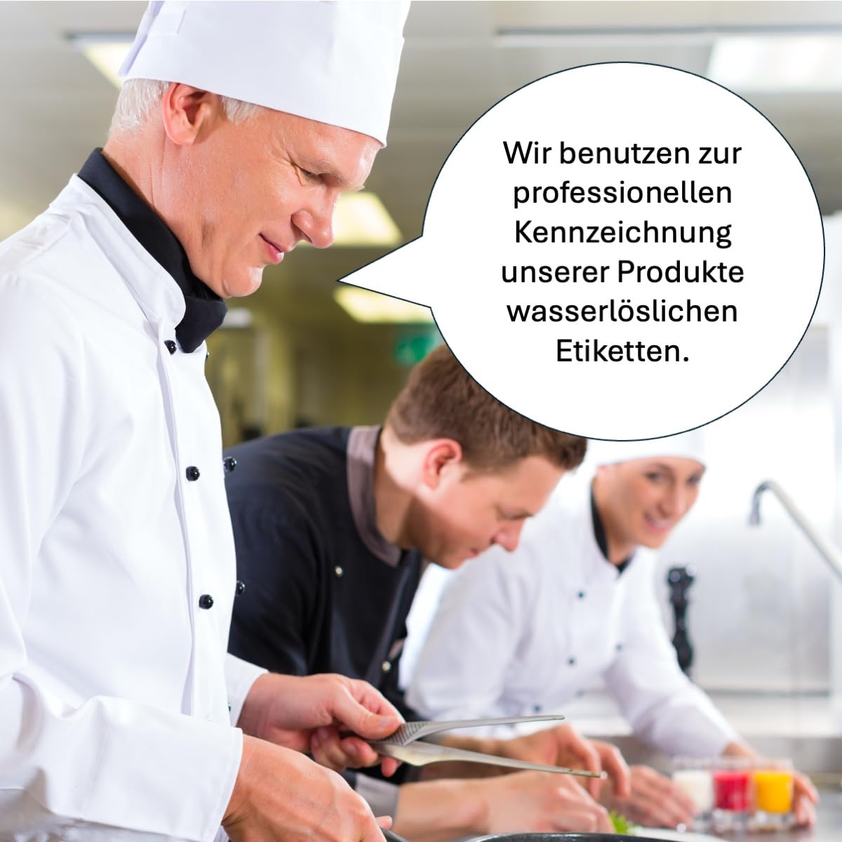 Wasserlösliche Etiketten für Tiefkühler. Ideal für Gastronomie und Großküchen. Selbstklebend und rückstandslos auflösbar. 500 Label, lose auf Rolle. Größe 70 x 35mm