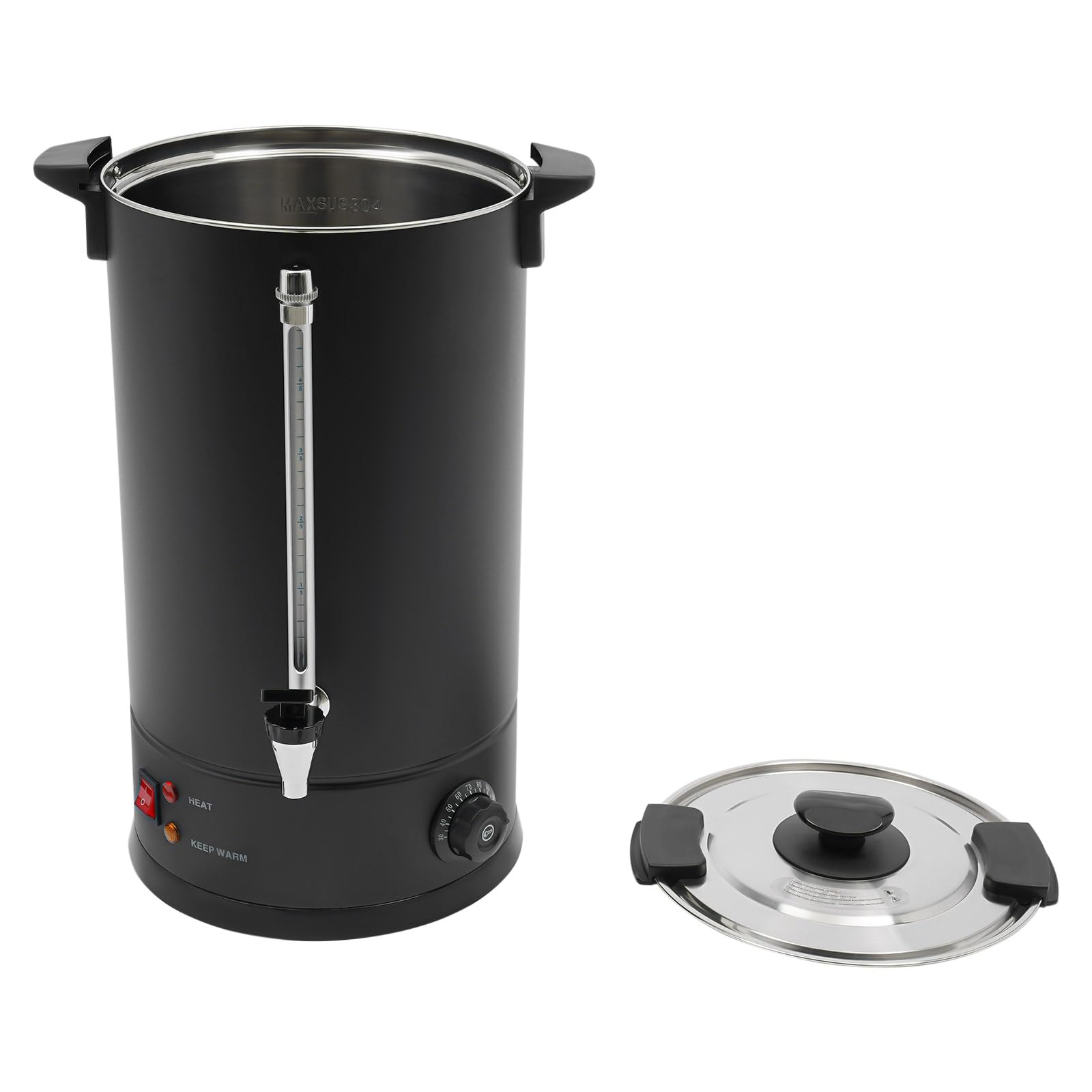 Stainless Steel Coffee Dispenser Urn,Commercial Coffee Pot,Hot Water Dispenser w/Level Window-Swivel Lid for Restaurant Office Meeting Room, Lounge Hotel