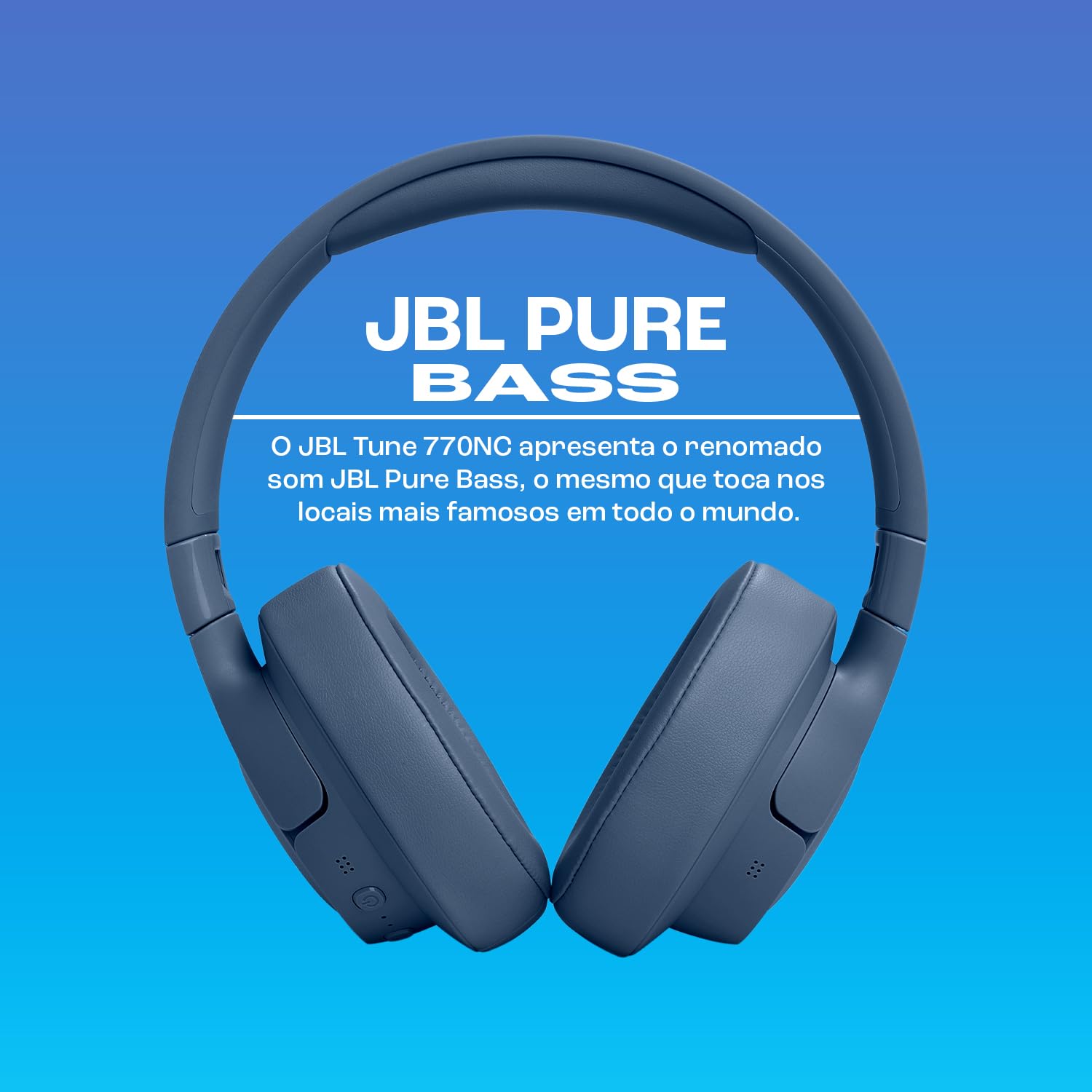[タイムセール]JBL TUNE 770NC ワイヤレスヘッドホン ブルー　新品 JBL, Fone de Ouvido Bluetooth, Tune 770NC, Over Ear, Sem Fio, Com