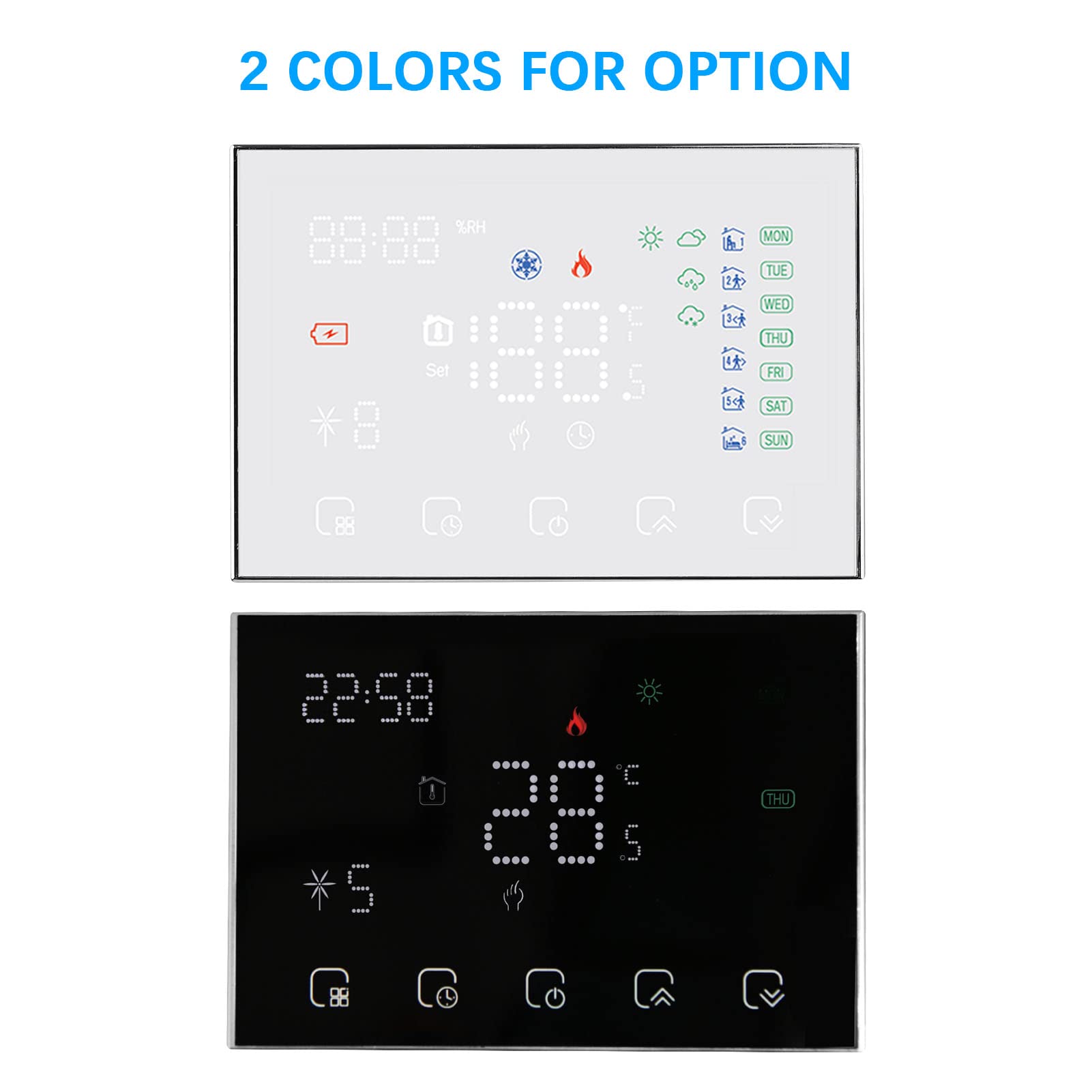 Inteligentny Cyfrowy Termostat Programowalny Kontroler LED z Ekranem Dotykowym WiFi do Oszczędzania Energii w Domu (do ogrzewania elektrycznego z WiFi)
