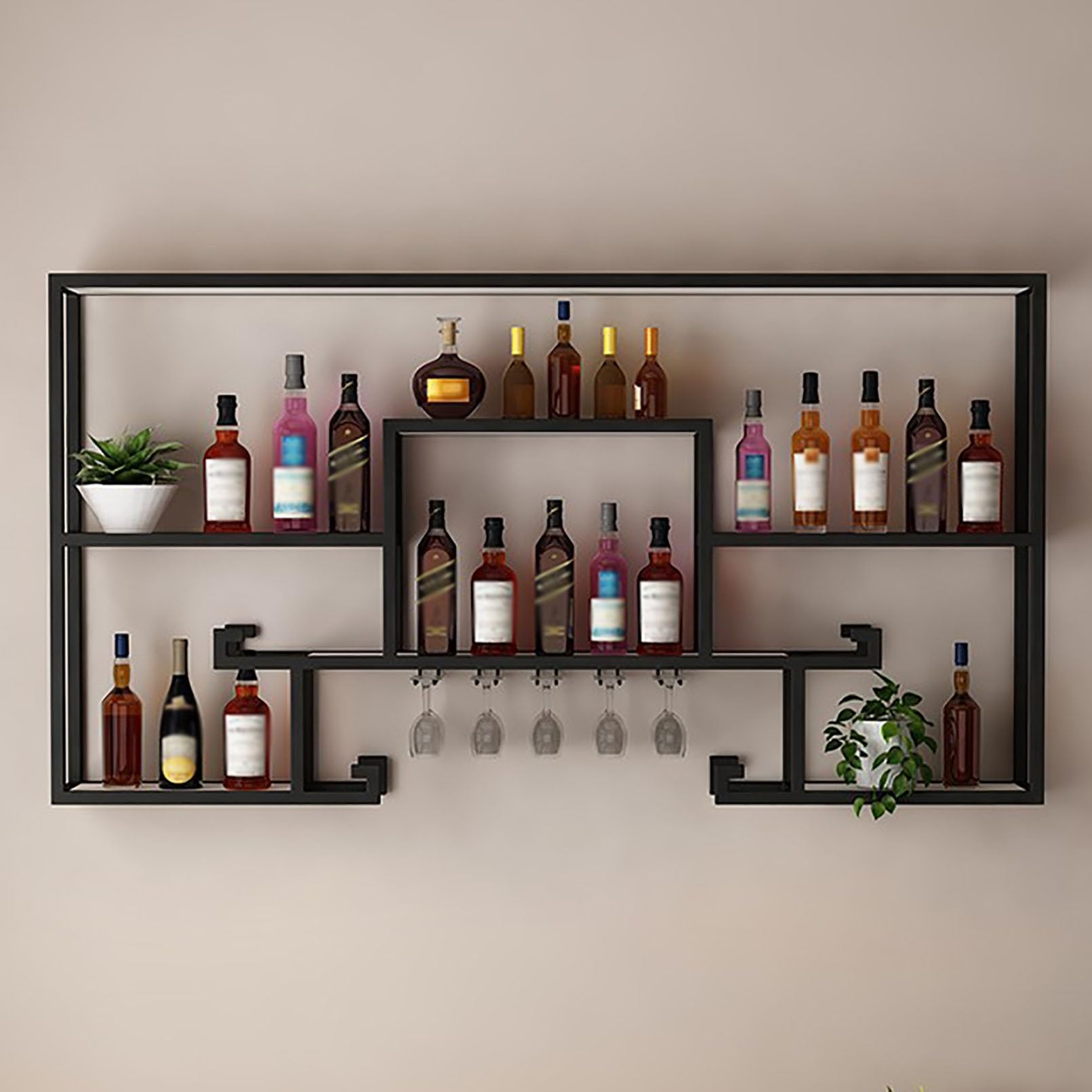 Support de stockage d'alcool multifonctionnel en métal pour intérieur chic