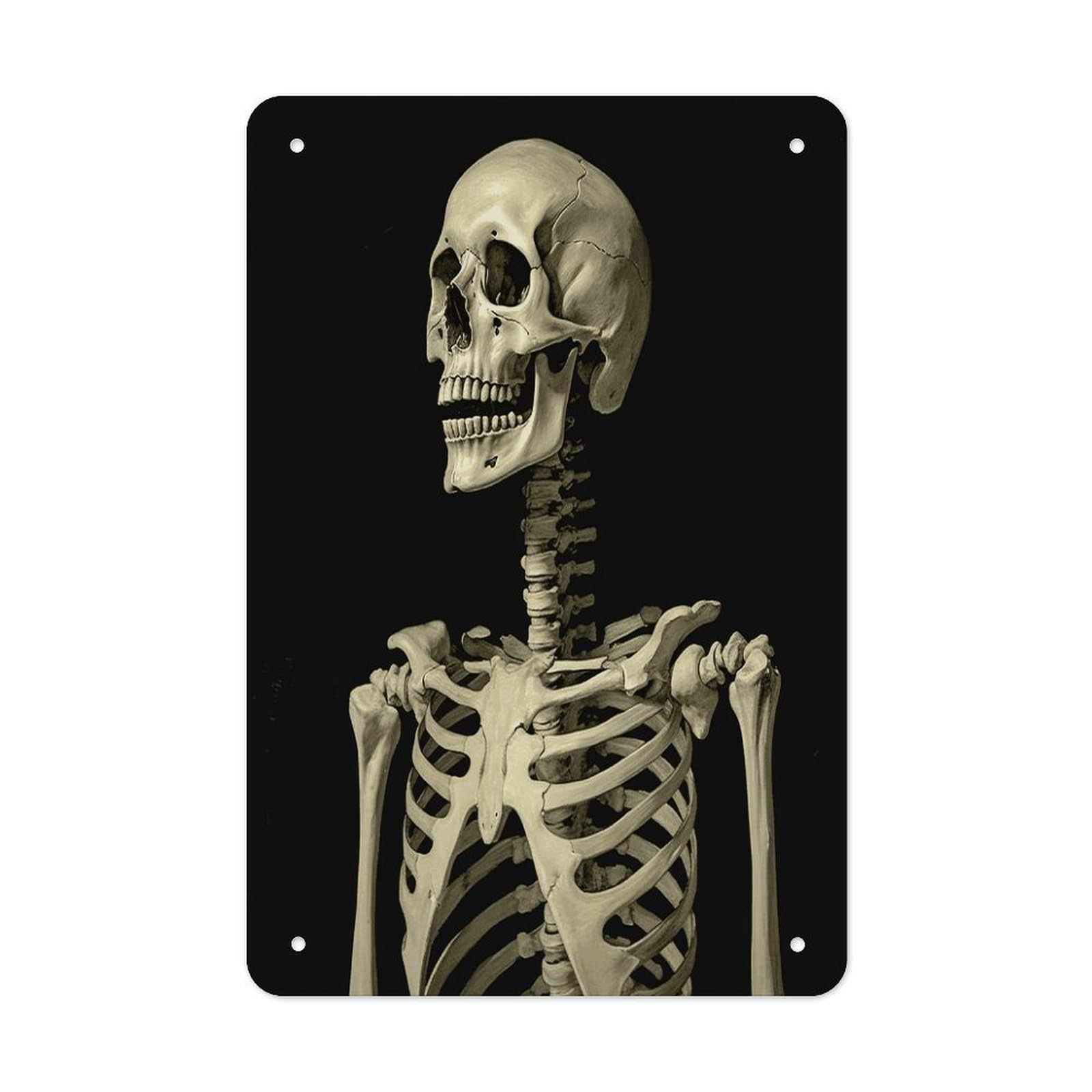 A Skeleton Metal Tin Sign Wall Decor Hanging Plaque