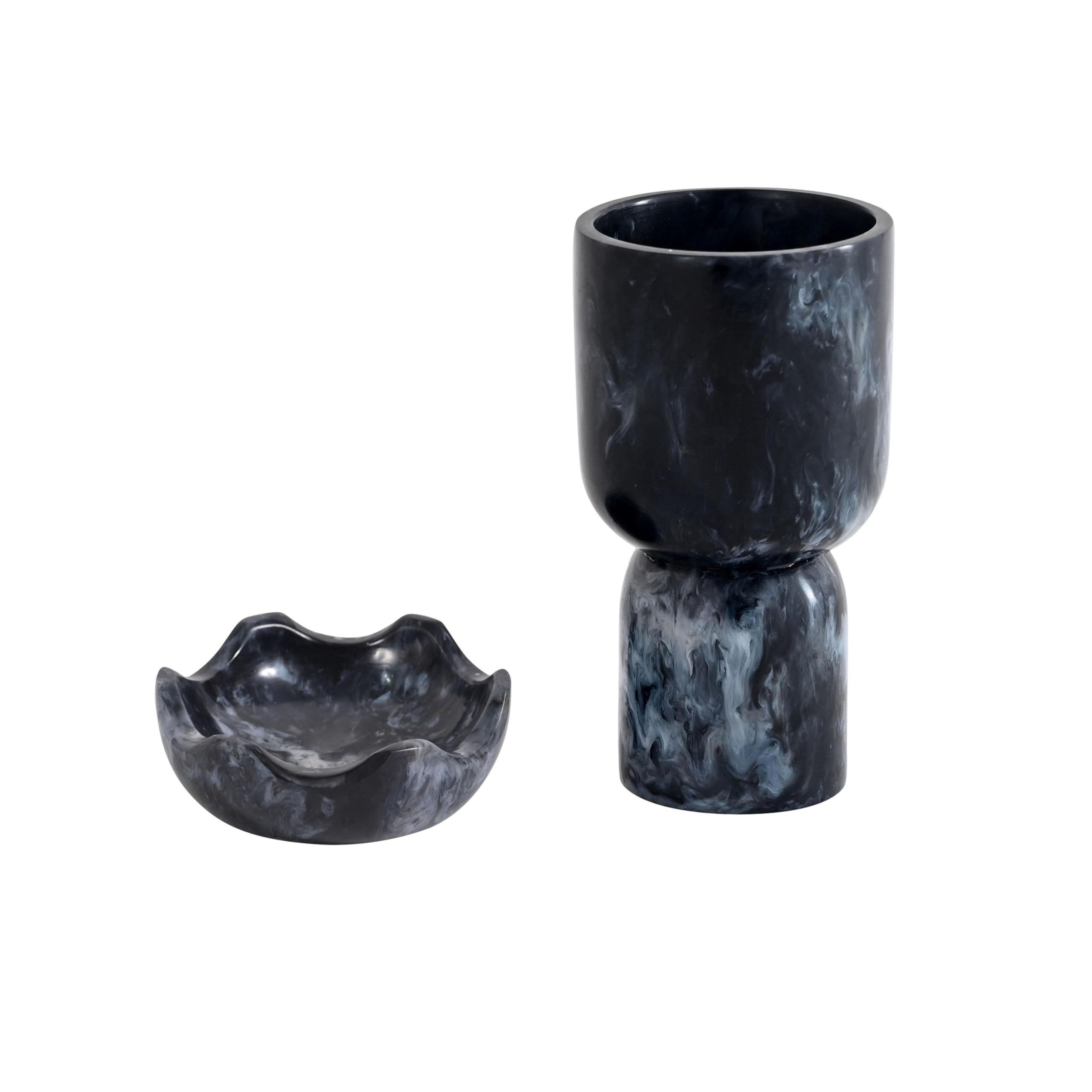 Tov Furniture Platform Black Swirl Resin Kiddush Cup