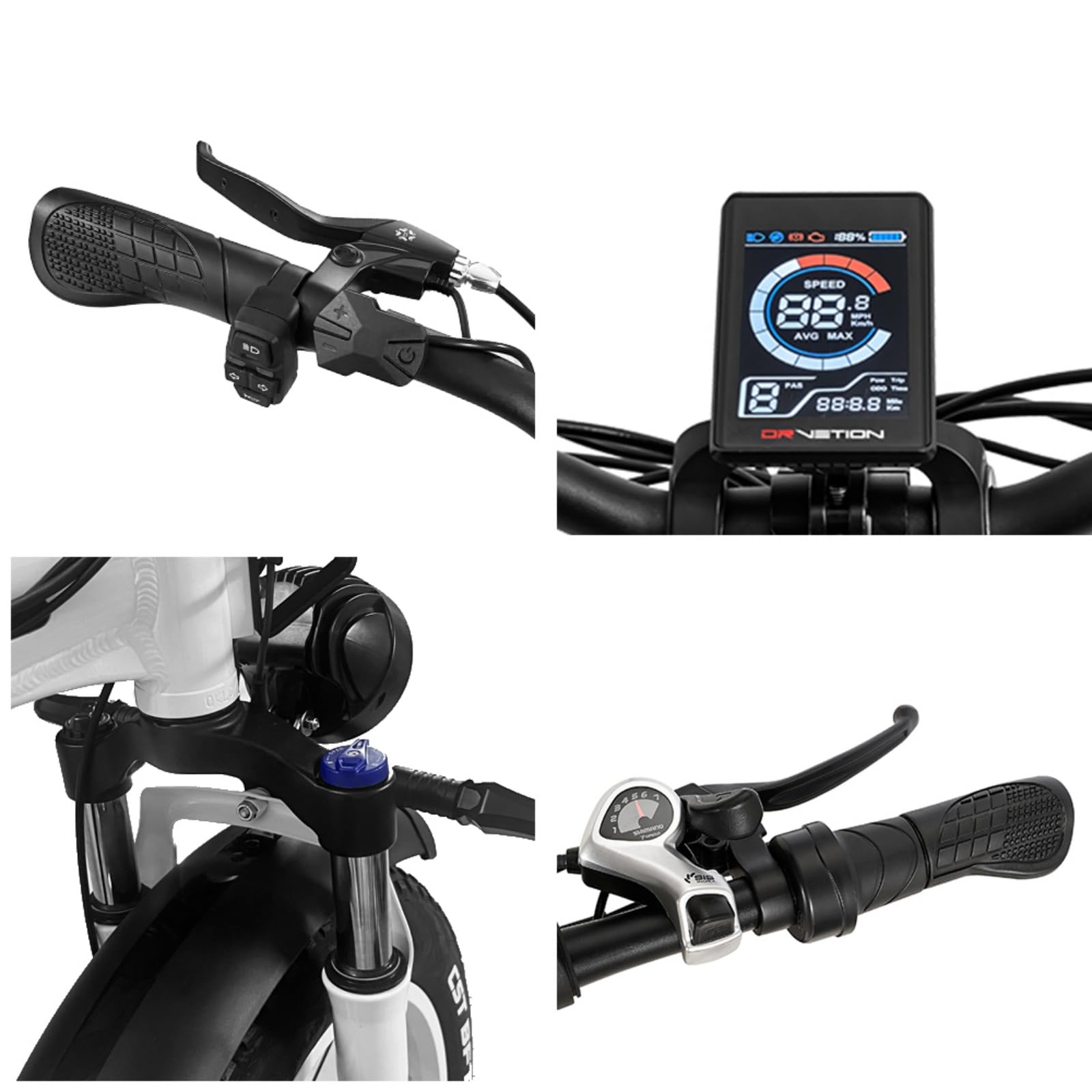20 Zoll E Bike Klapprad Faltrrad Erwachsene 250W Motor, 48V Akku Bis 110 km Reichweite, City Bike All Terrain Fatbike 20x4.0 Reifen, LCD Display, Scheibenbremsen