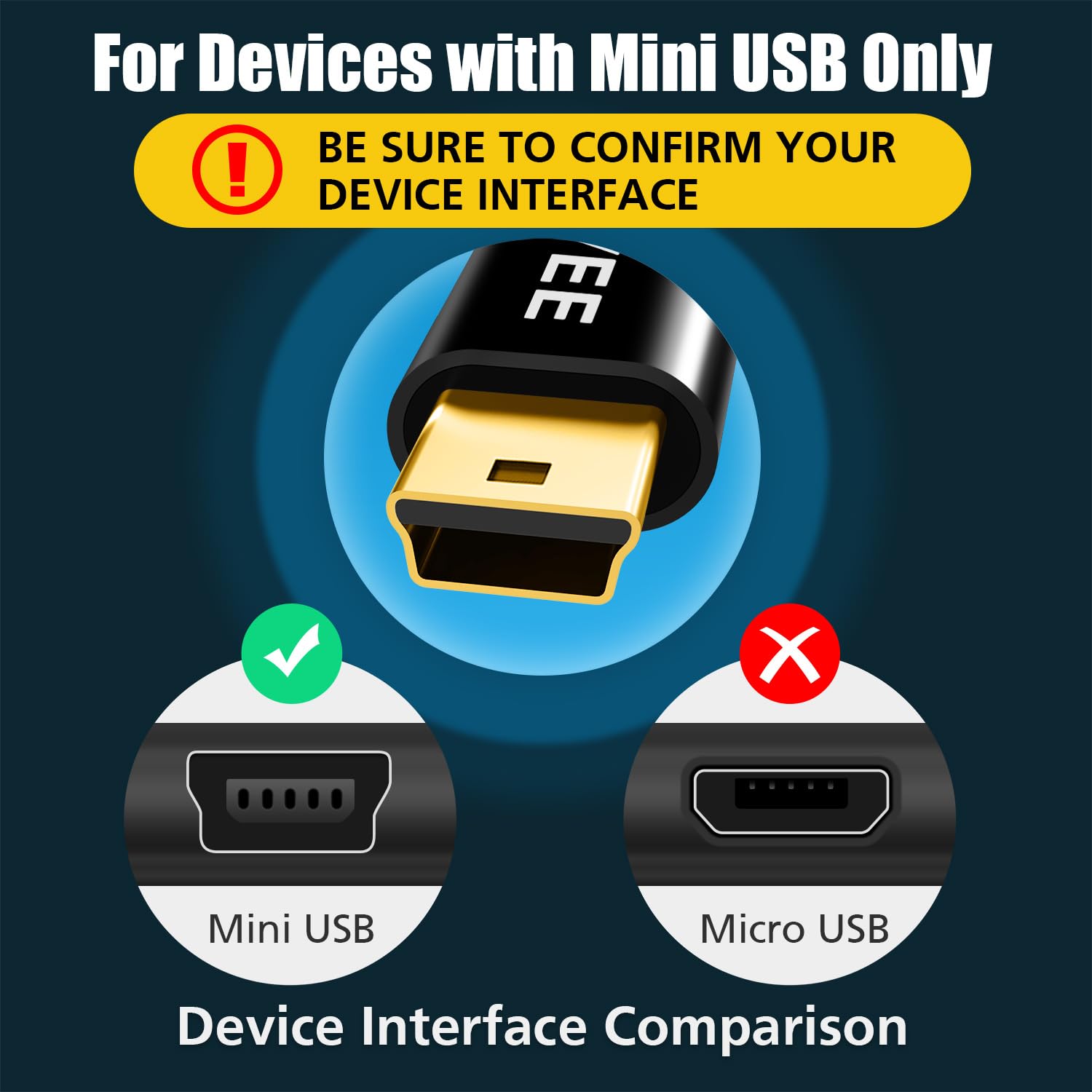 AGVEE 2 cavi da USB-C a mini USB, connettori placcati oro, intrecciati durevoli da Mini-B a 5 pin a tipo C per caricabatterie dati OTG Hero 3+, fotocamera Canon, Nikon, GPS, blu Yeti e rosso