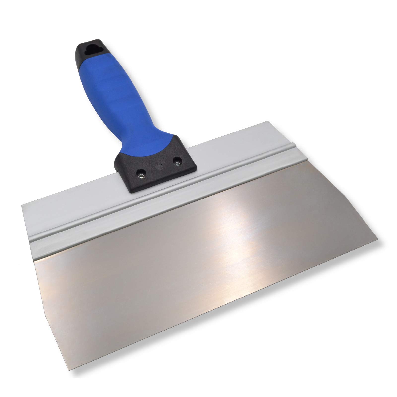 DEWEPRO Lot de 2 Spatules Larges 250 x 95 mm en Acier Inoxydable – Antirouille et Résistantes aux Acides – Poignée Soft 2K avec Support Aluminium – Spatules pour Placo, Rénovation et Finitions