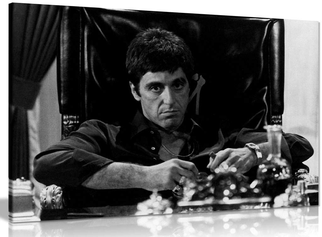 Impression sur toile Tony Montana interprété par Al Pacino dans Scarface, A0 91x61cm (36x24in)