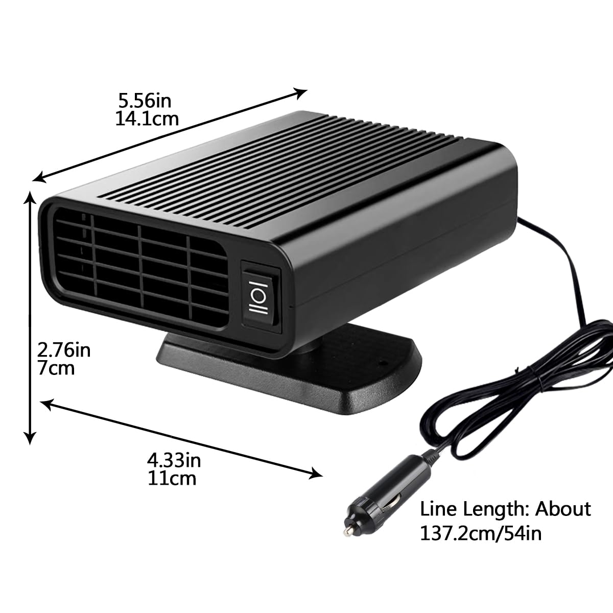 Leaflai Chauffage De Voiture Portable 150 W - 12 V - Anti-buée - Désembuage - Avec Prise Allume-cigare - Pour Pare-brise - Kit De Chauffage D'hiver