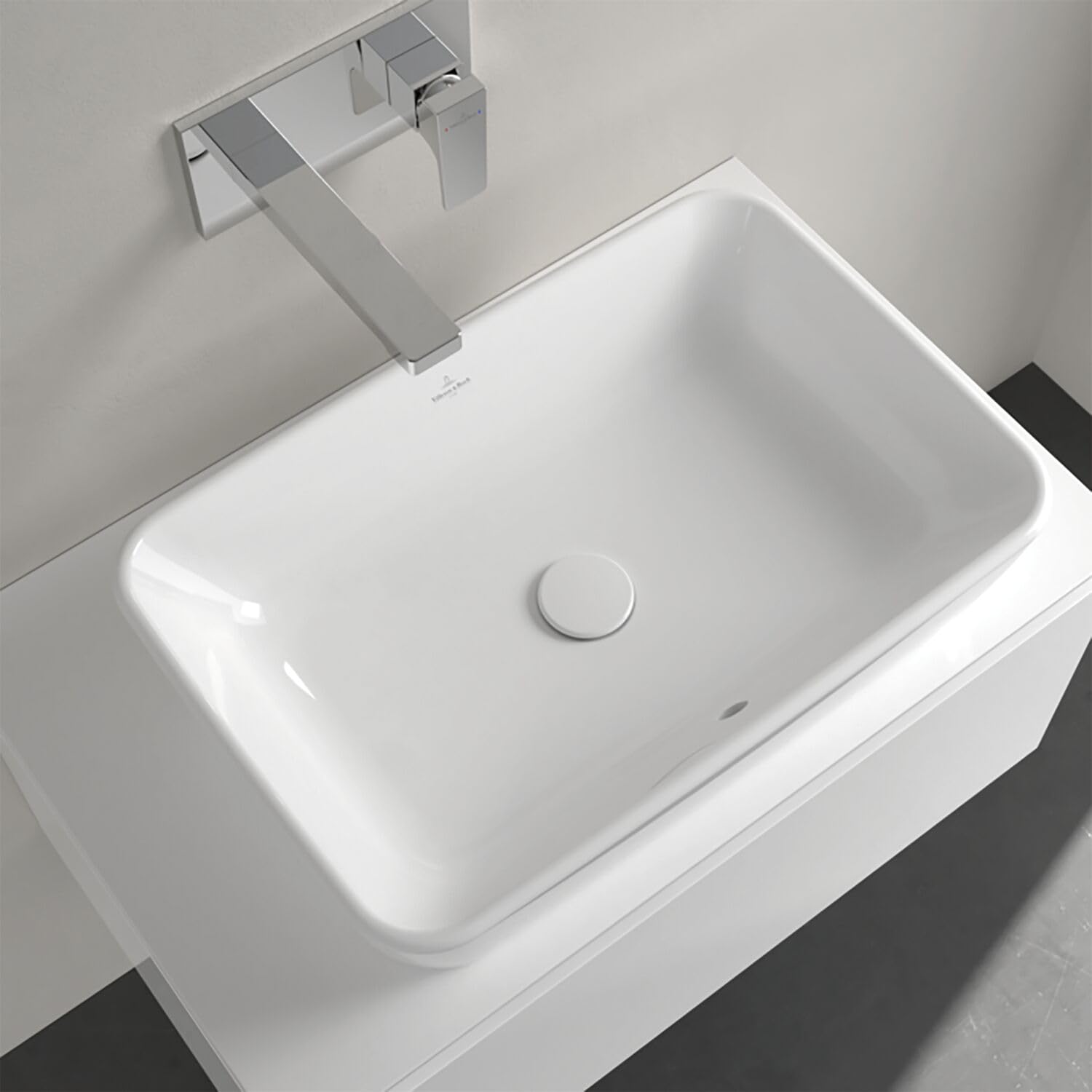 Villeroy & Boch Aufsatzwaschtisch Architectura rechteckig - modernes Aufsatzwaschbecken - Waschschale aus robusten und langlebigen Keramik, alpinweiß