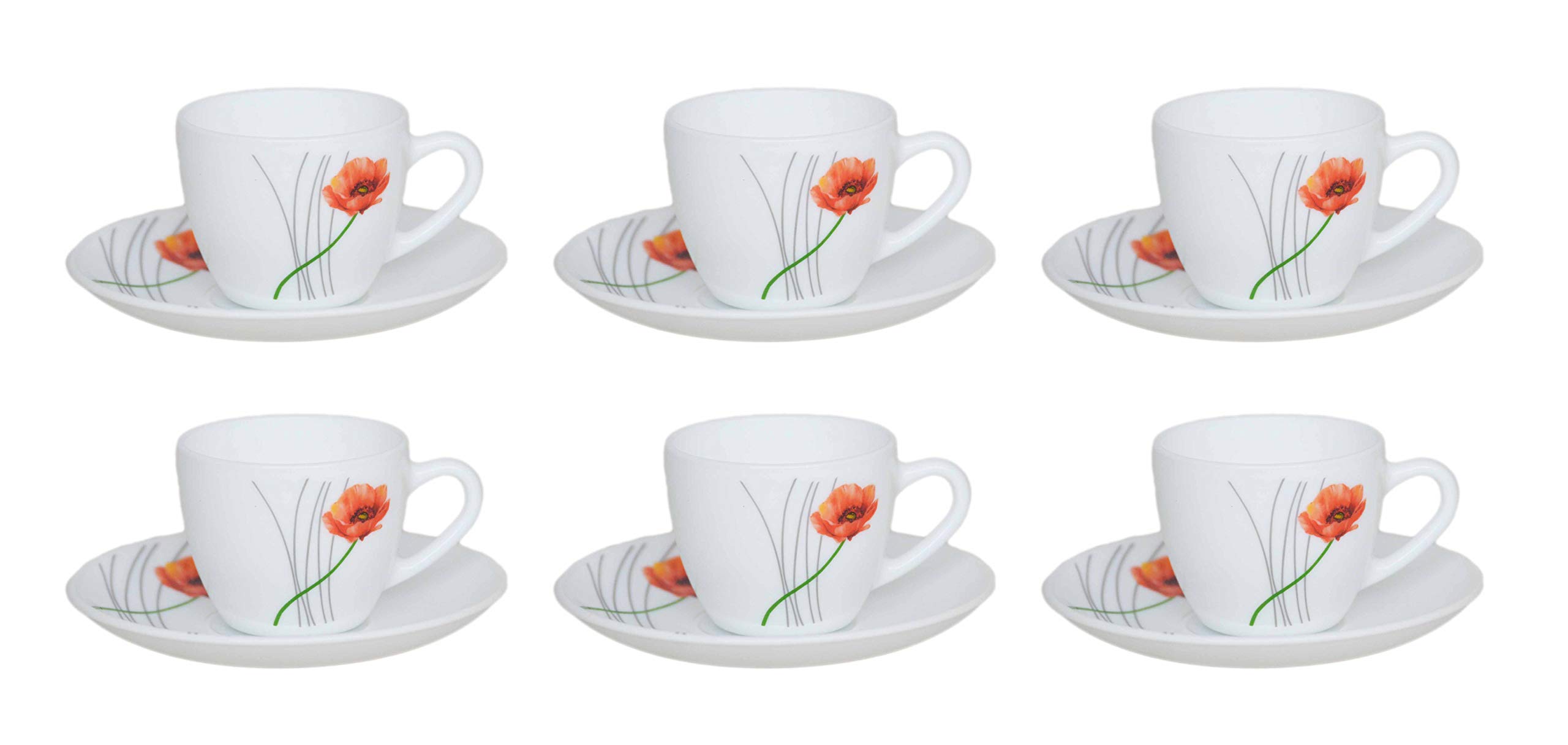 Buy LaOpala Lily Soul Passion Tea & Coffee Cup & Saucers 160 ML Set of