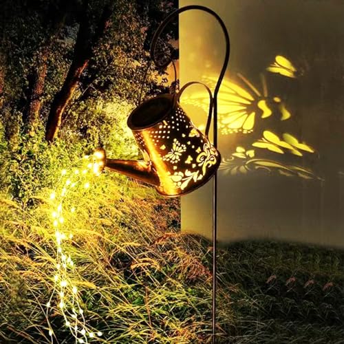 Solar Watering Can Lights Solar Gießkanne Licht mit Lichterkette, Lichterkette zum Aufhängen wasserdicht, Duschlichter für Gartentisch, Terrasse Deko