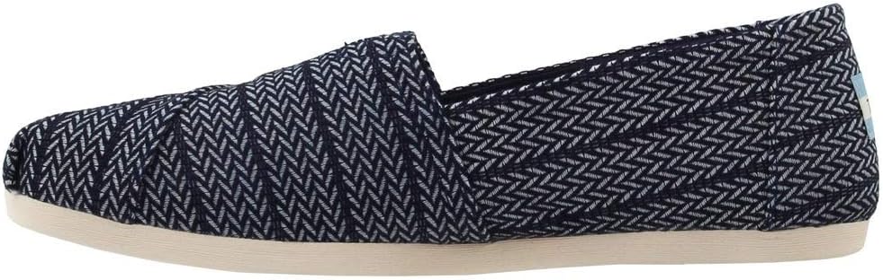 TOMS womens Alpargata 3.0 ballet flats, Navy Large Herringbone Woven, 7.5 US