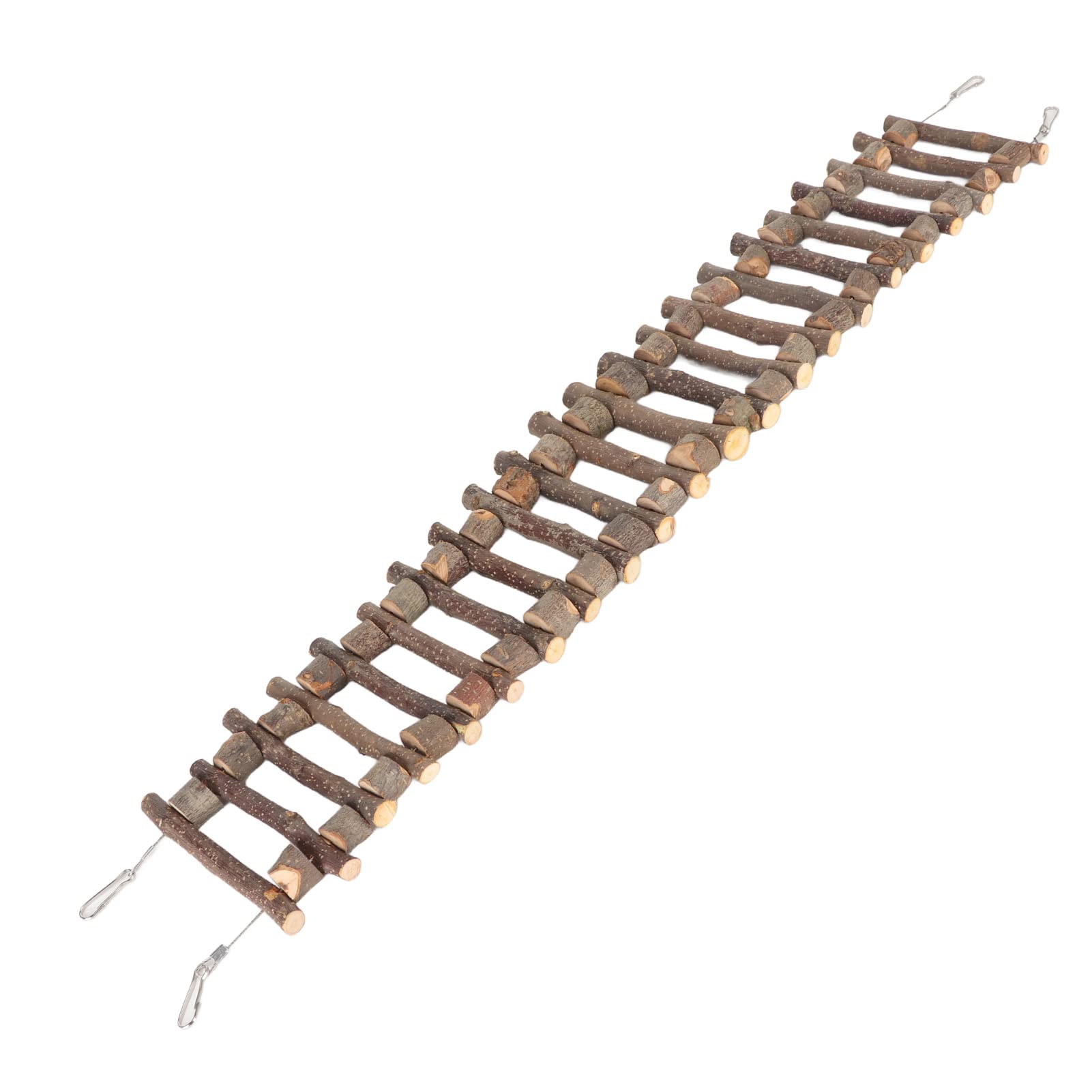 Pssopp Ponte a Scala in Legno per Uccelli, Ponte a Scala in Legno Flessibile Lungo e Durevole per Topo Pappagallo Criceto (70 Centimetri)