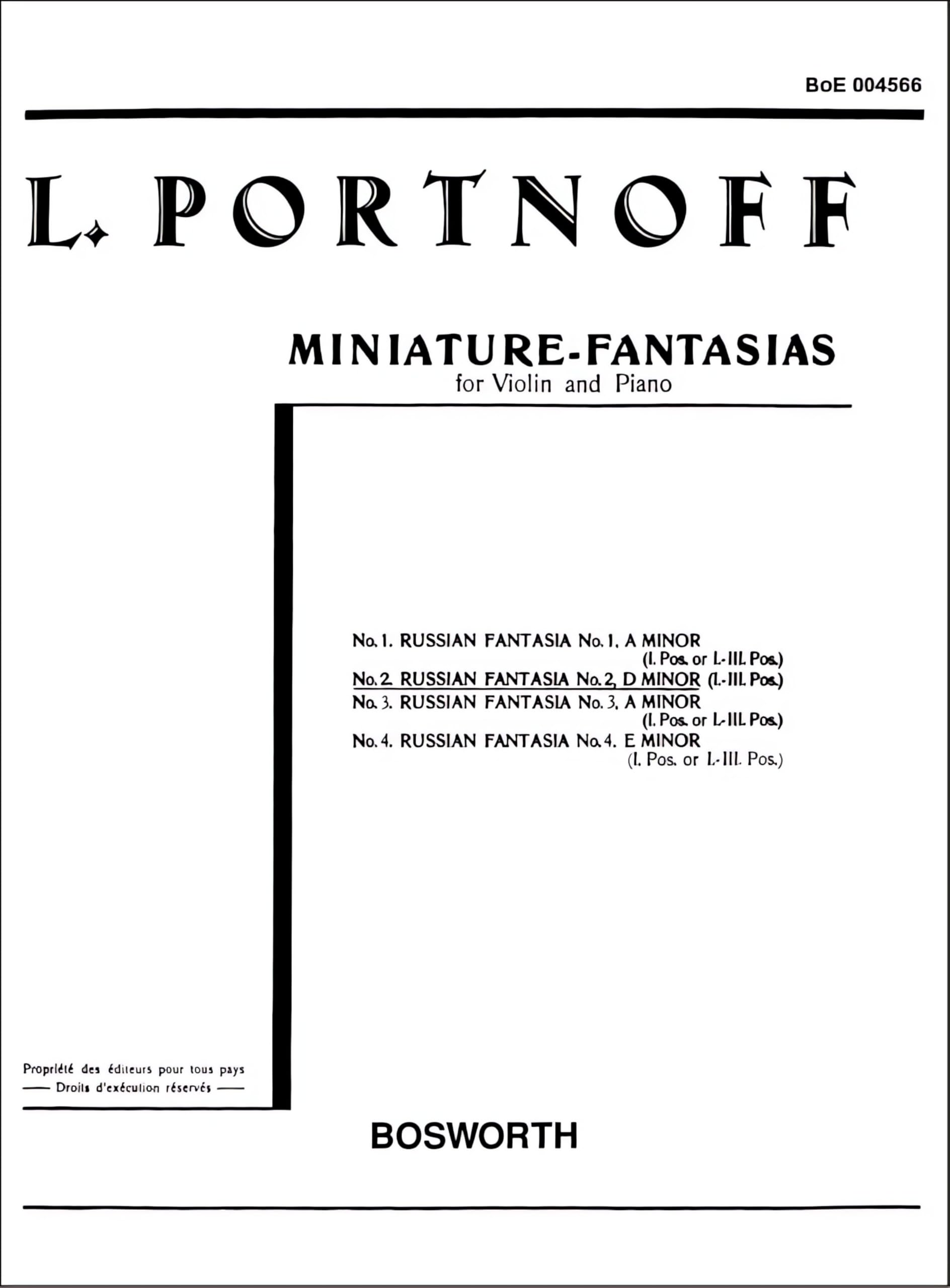 Russian Fantasia No.2 in d minor for Violin & Piano