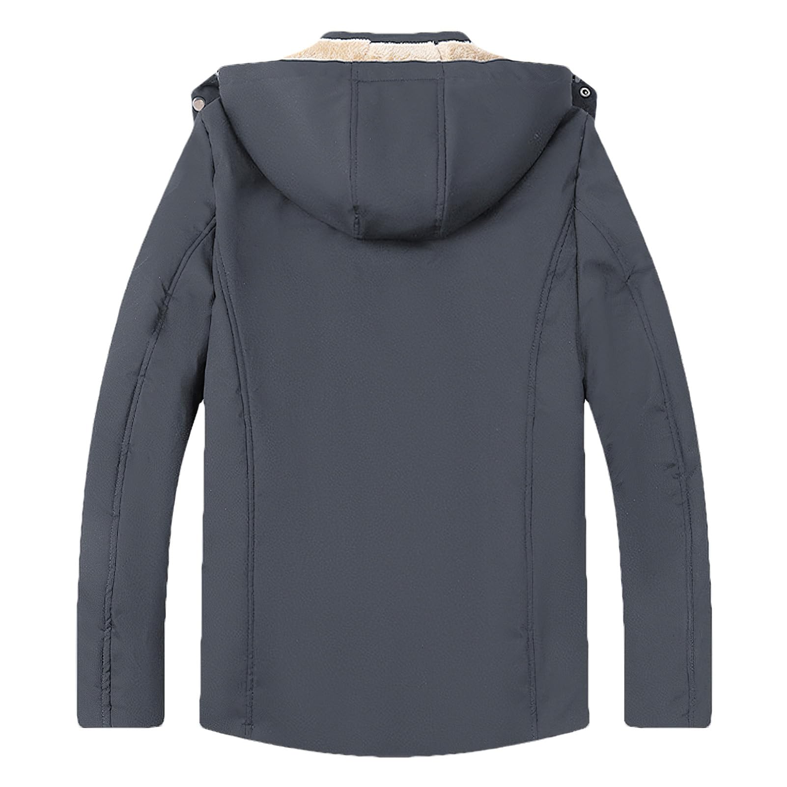 amropi Hombre Abrigo Forro Polar Parka Chaqueta con Capucha Invierno Cálida Cazadora