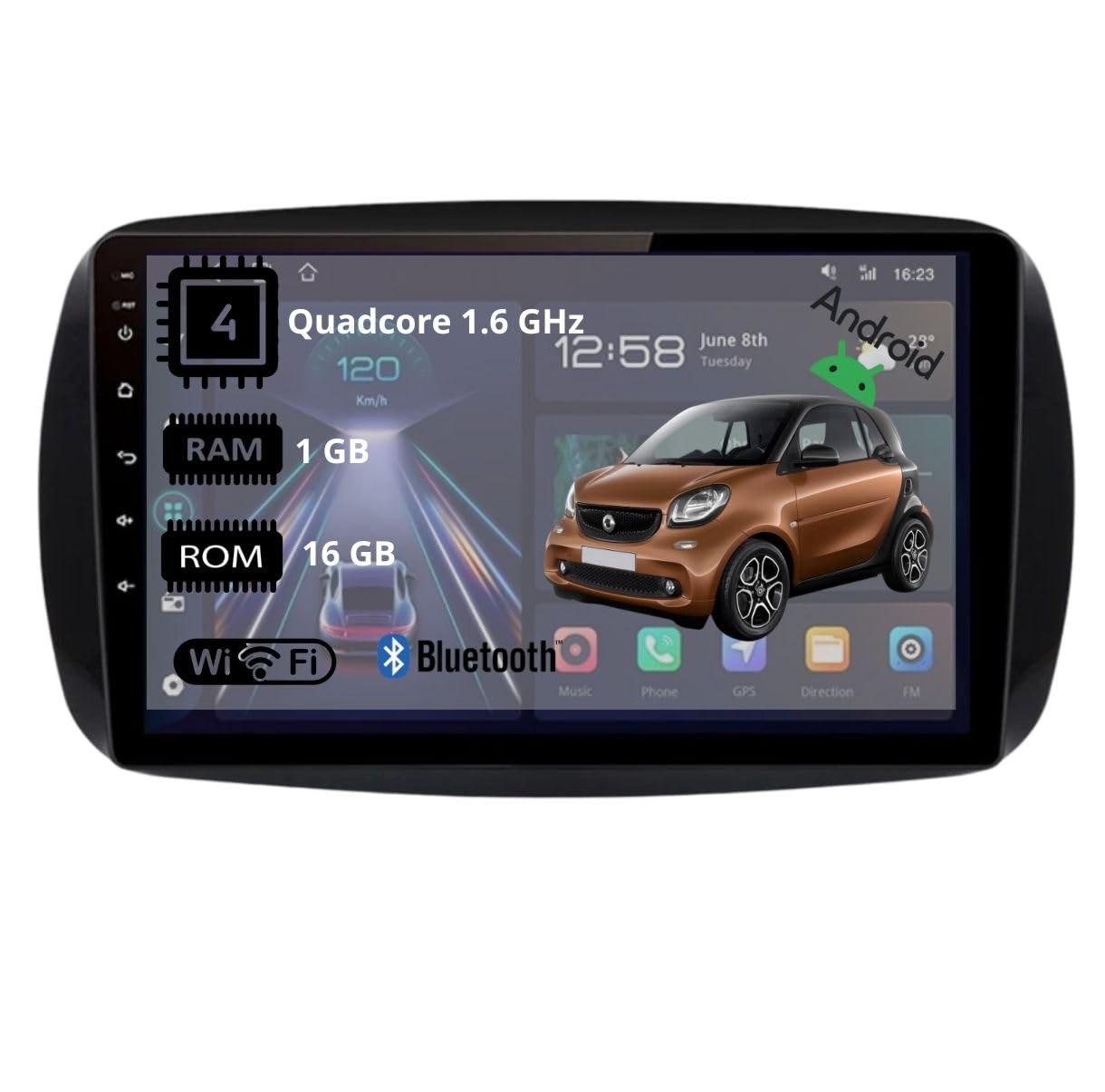 ALPINE ILX-705D AUTORADIO per SMART 453 7 DAB+ USB BT HDMI Apple