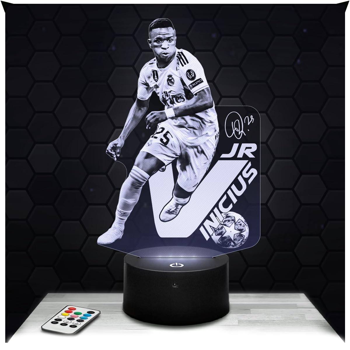 Lampephoto.fr - Vinicius Jr Football Footballer 3D Lamp Decoration, Gift idea for Men Vinicius Jr Football Object Adult Night Light Room Decor, Original Christmas, Gift idea for Men, Merchandising TOP