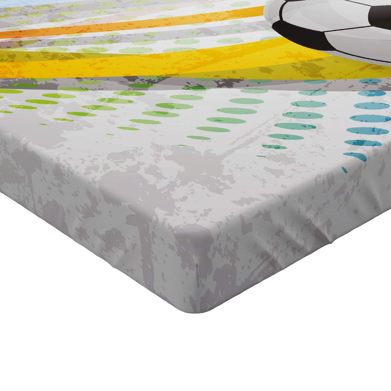 Lenzuolo Con Angoli ABAKUHAUS Calcio Stadio – 90x200 Cm – Microfibra Morbida Con Tascone Elastico – Verde E Bianco