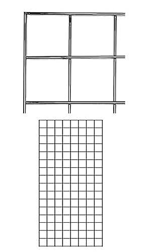 SSWBasics Paneles de pared de rejilla de alambre cromado de 2 x 4 pies, pantalla de pared de rejilla duradera para uso minorista y doméstico, panel