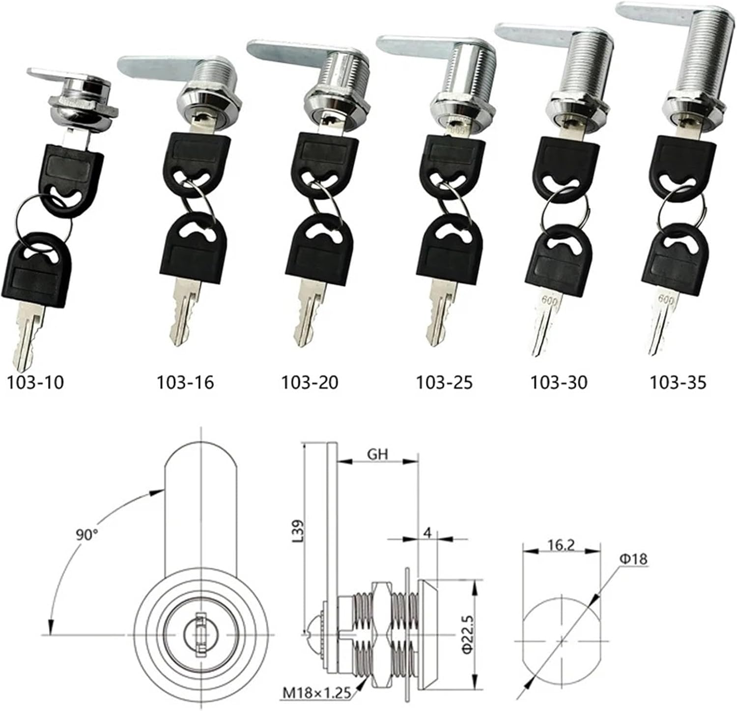 Cam Lock Lock 16-40mm 1Pcs(25mm)