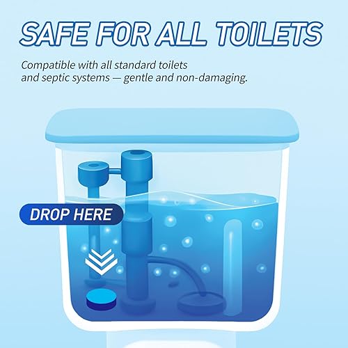 Miniatura 5 de Paquete de 40 pastillas limpiadoras de inodoro, tabletas de tanque de larga duración con tecnología de liberación sostenida, combate las manchas y